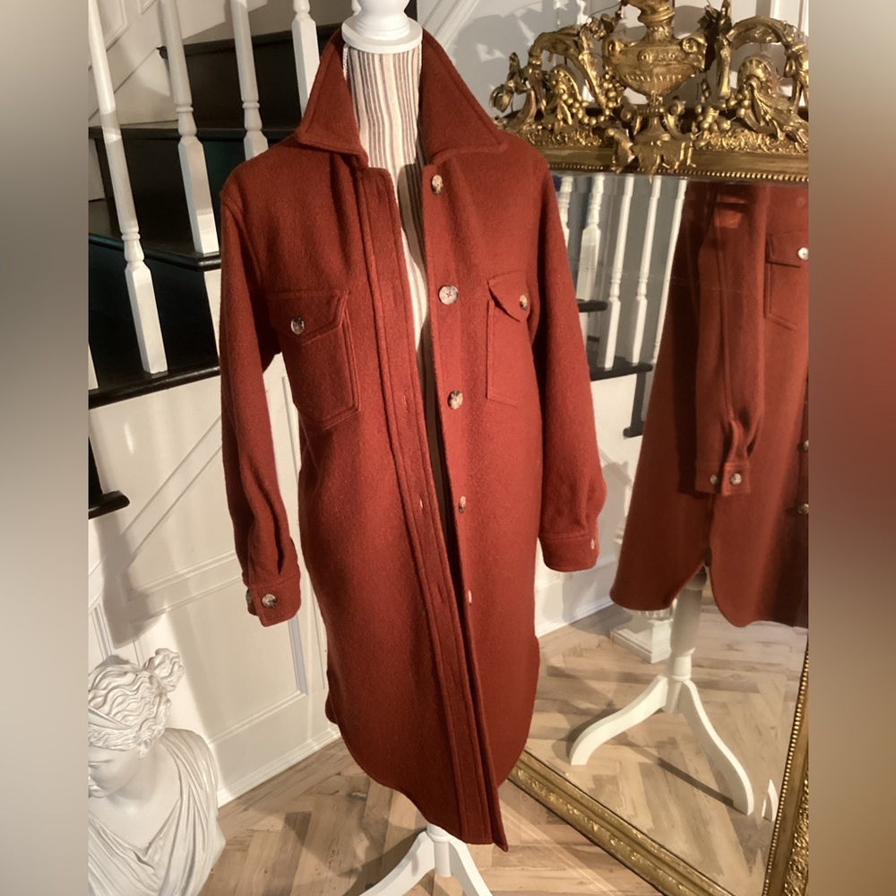 Wilfred Free Rust color wool shirt jacket